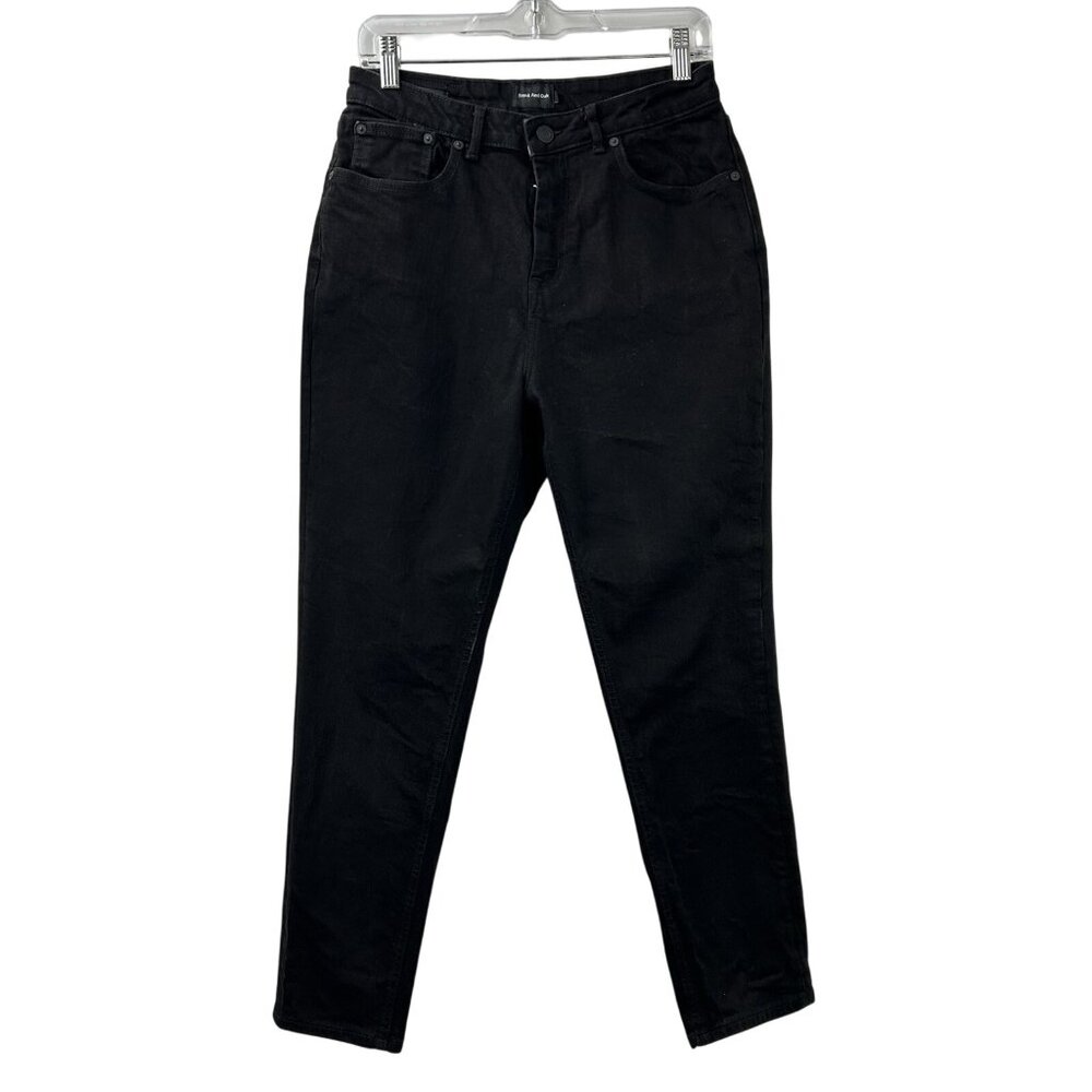 Frank and Oak Size 29 Women's Stevie Tapered Jeans Black Straight Leg High Rise
